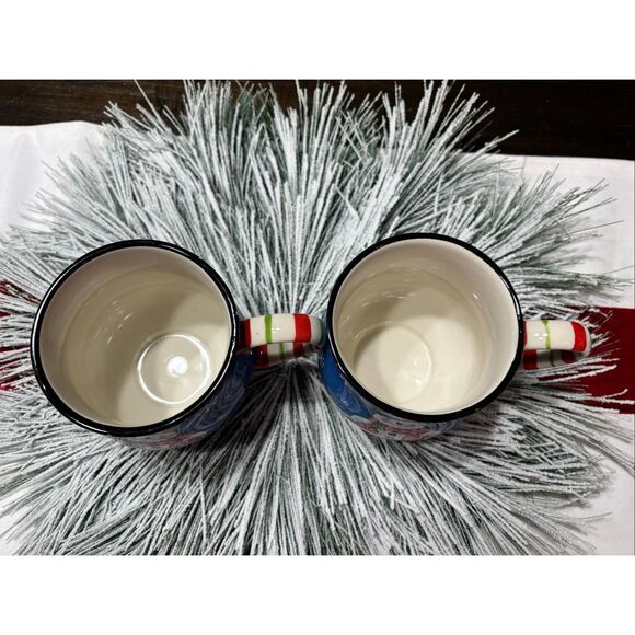 Temptations Snowman Mug Winter Whimsey 16 Oz Blue Snowflakes By Tara - Picture 5 of 10